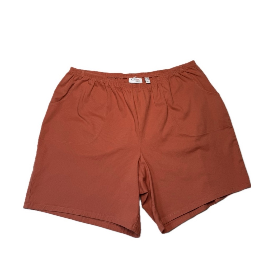 Denim & Company Denim Pull on Rust Orange Casual Shorts Women’s Plus Size 2X